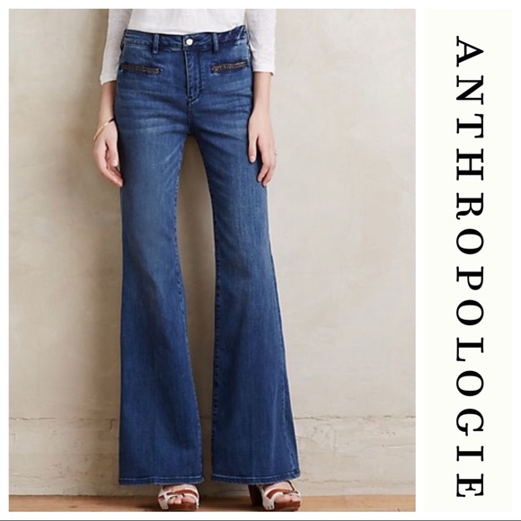 Anthropologie Denim - NWT Pilcro Braided Leather Pocket Detail Flare Leg Jeans, 28